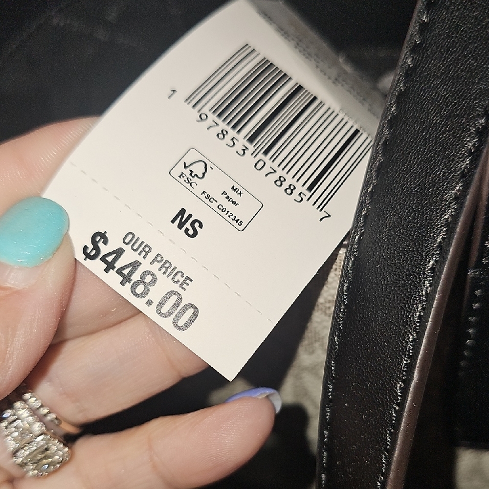 Michael Kors Two-Tone Black & Cream Signature Tote with Gold Charm - Picture 7 of 7